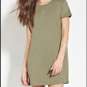 Simple green T-shirt dress